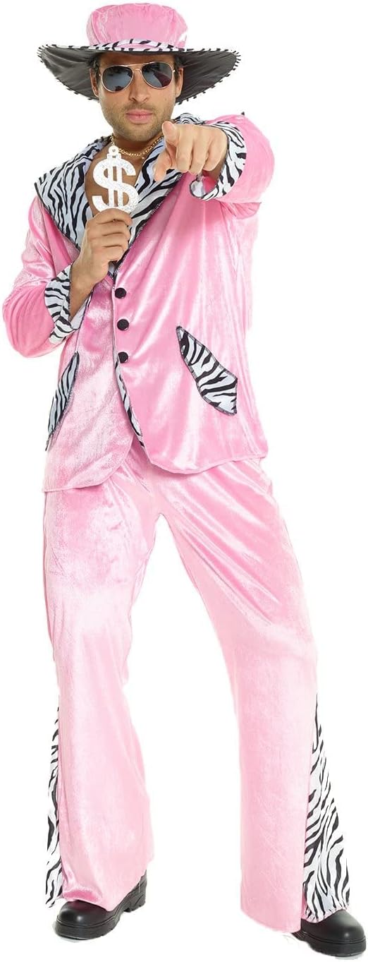 Morph Pink Pimp Costume for Men - 70s Style Halloween Outfit