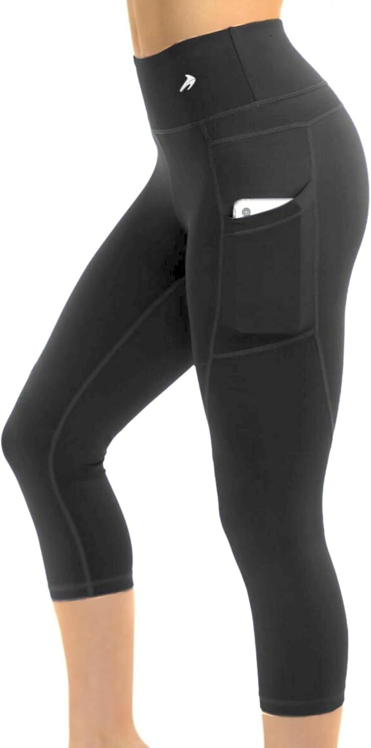 CompressionZ High Waisted Capri Leggings for Women Tummy Control