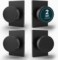 Mega Handles Laura Dummy Door Knob 4 Pack - Matte Black Stylish Fit