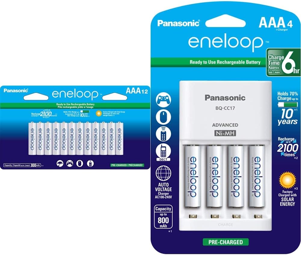 Eneloop Rechargeable Batteries & Charger Pack for Long-Lasting Power