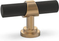 Kitchen Cabinet Knurled Knobs 20 Pack Matte Black & Champagne Bronze