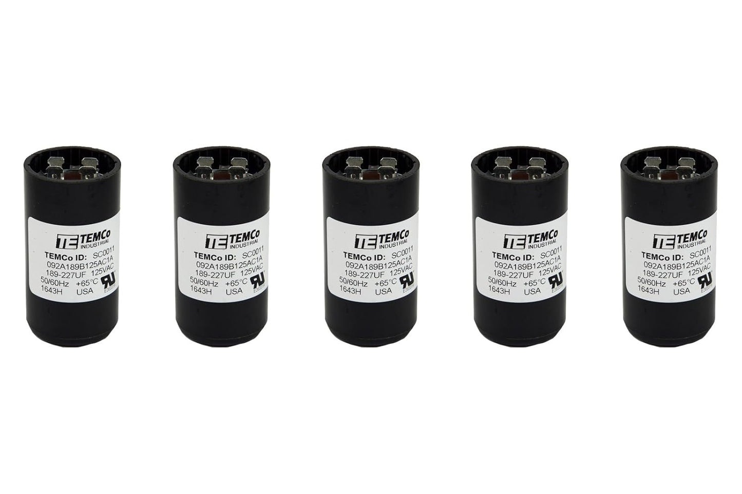 5 Pack 189-227 uF MFD CD60 Start Capacitor for HVAC Systems