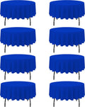 BRILLMAX Royal Blue 90 in Round Tablecloths 8 Pack - Reusable Event