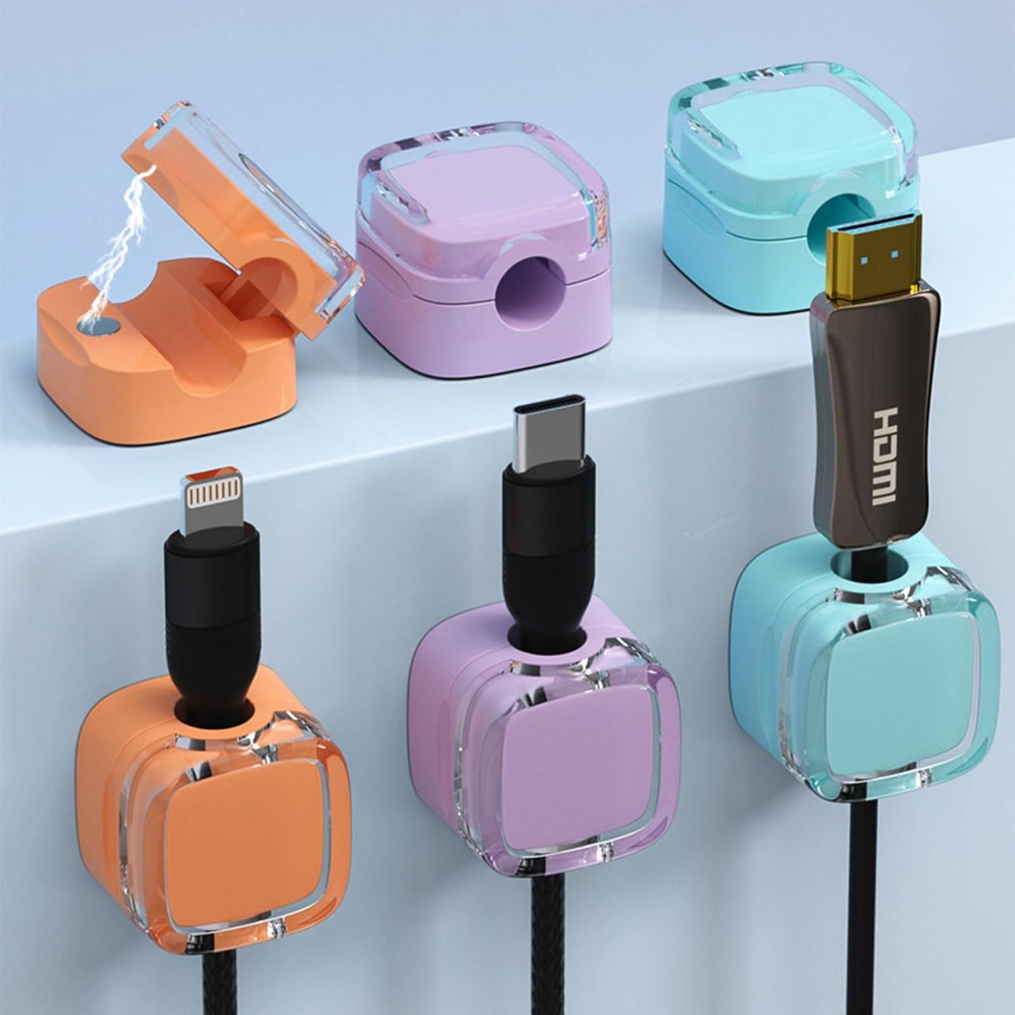 6 Pack Magnetic Cord Clips - Tidy Cables Effortlessly!
