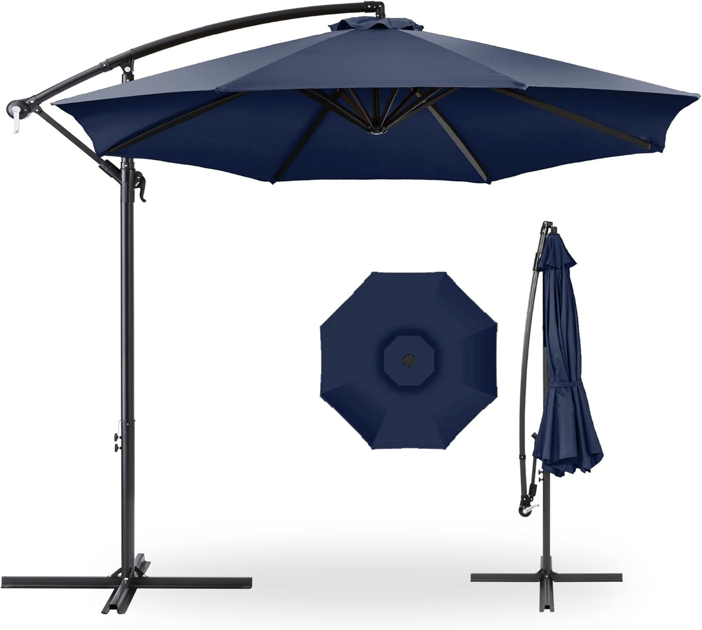 10ft Offset Hanging Market Patio Umbrella for Outdoor Comfort