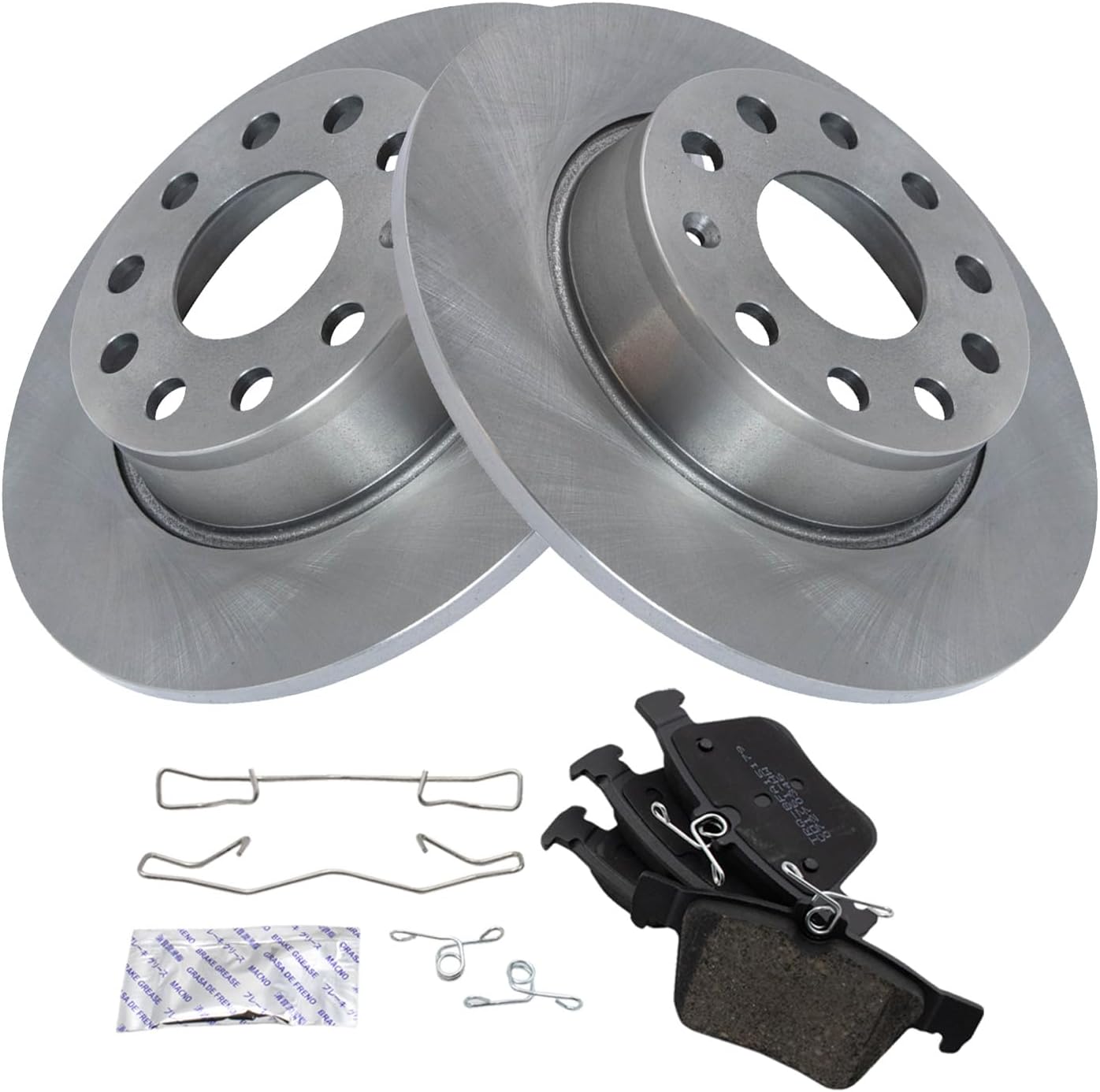 TRQ Rear Brake Pad & Rotor Kit for Audi Volkswagen Vehicles