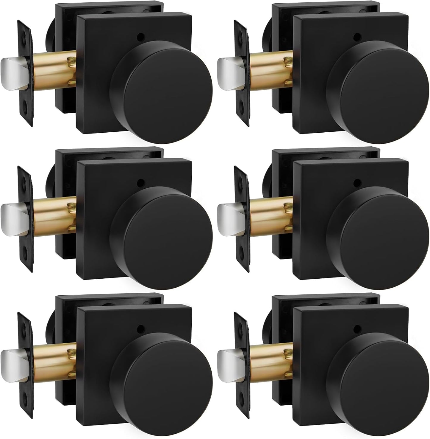 Goldenwarm Privacy Black Interior Door Knobs for Modern Homes
