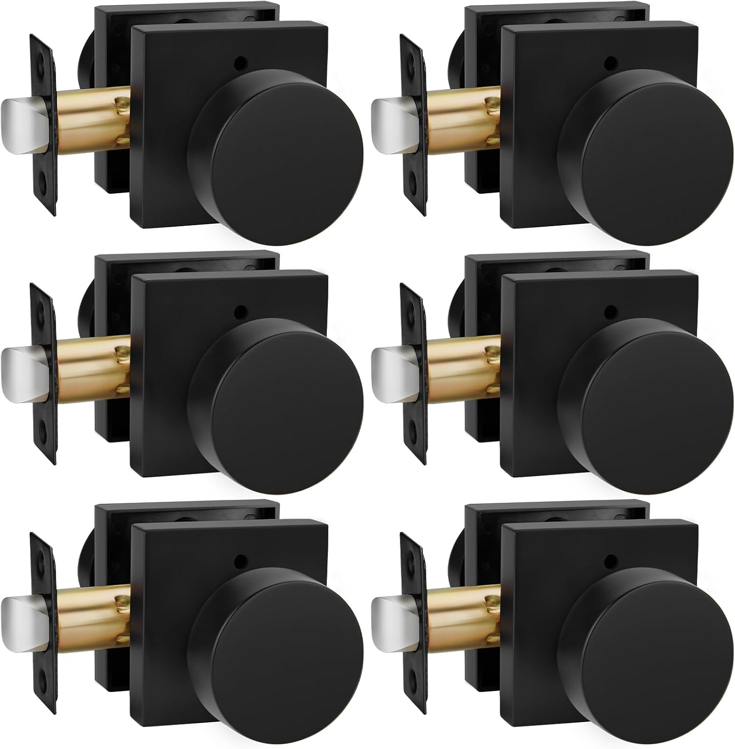 Goldenwarm Privacy Black Interior Door Knobs for Modern Homes