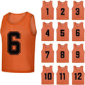 SHIJIXING 12 Pack Numbered Pinnies for Soccer & Basketball