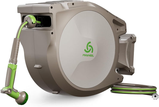 Retractable Garden Hose Reel with 10-Pattern Spray Nozzle