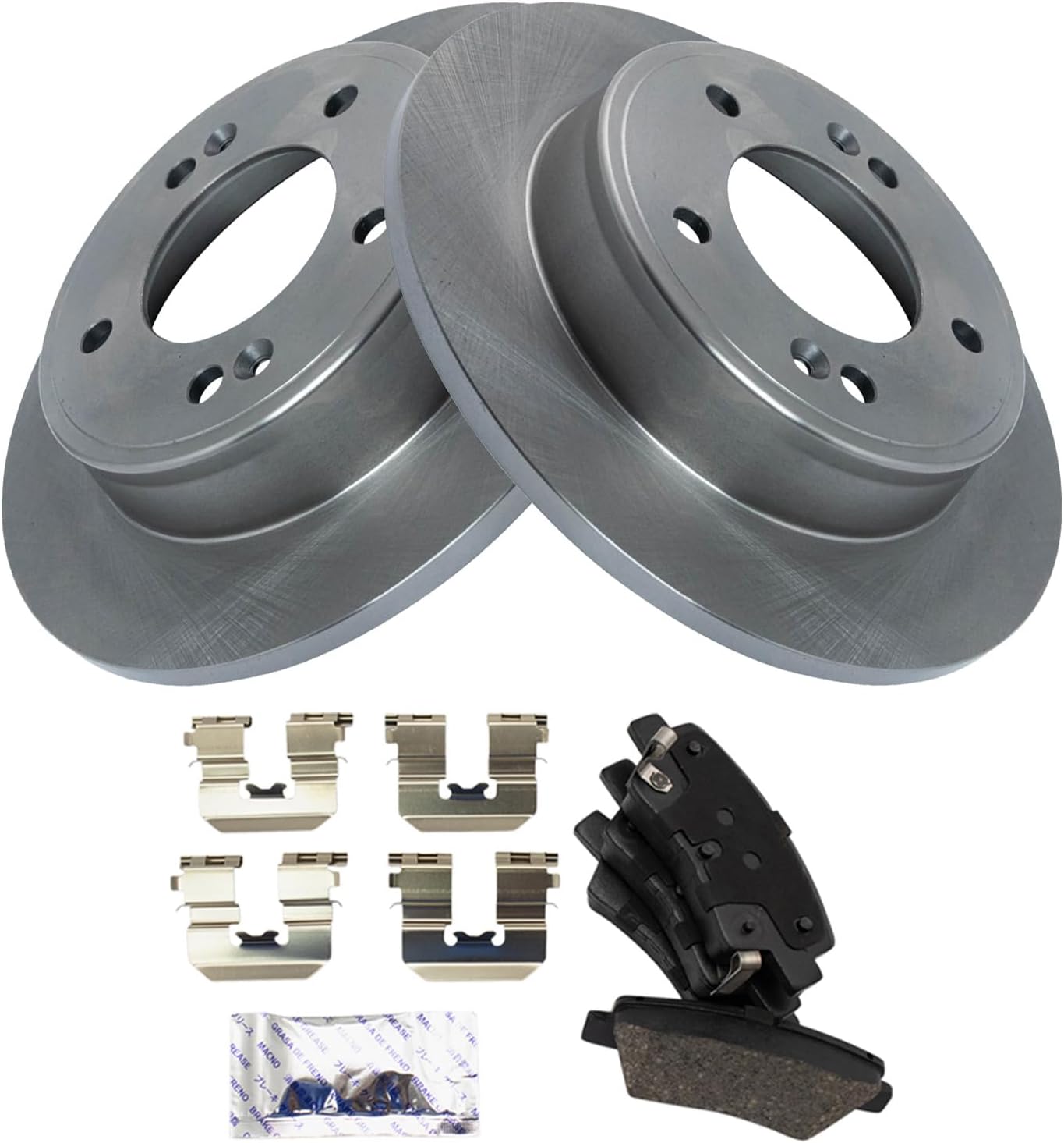 TRQ Rear Brake Pad & Rotor Kit for Hyundai Elantra & Kia Soul