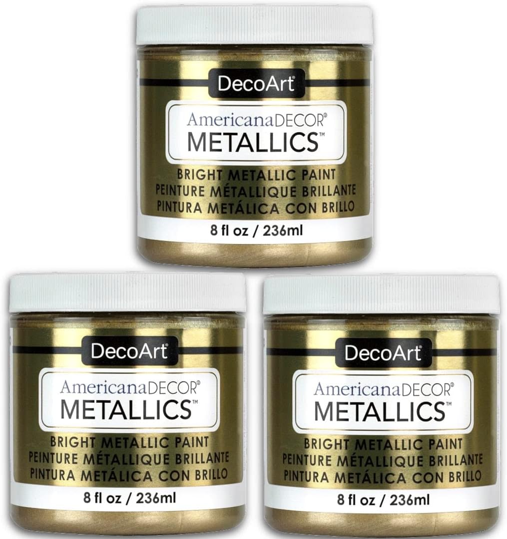 DecoArt Metallics Champagne Gold - 3 Pack for Stunning Crafts