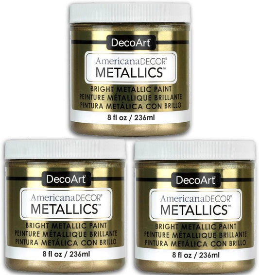 DecoArt Metallics Champagne Gold - 3 Pack for Stunning Crafts