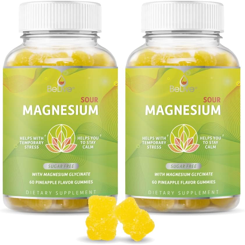 BeLive Magnesium Gummies 200mg for Stress Relief and Sleep