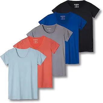 Real Essentials Women's Dry Fit Tech Stretch Athletic T-Shirt