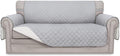 Oversized Loveseat Sofa Slipcover Light Gray/Ivory - Reversible