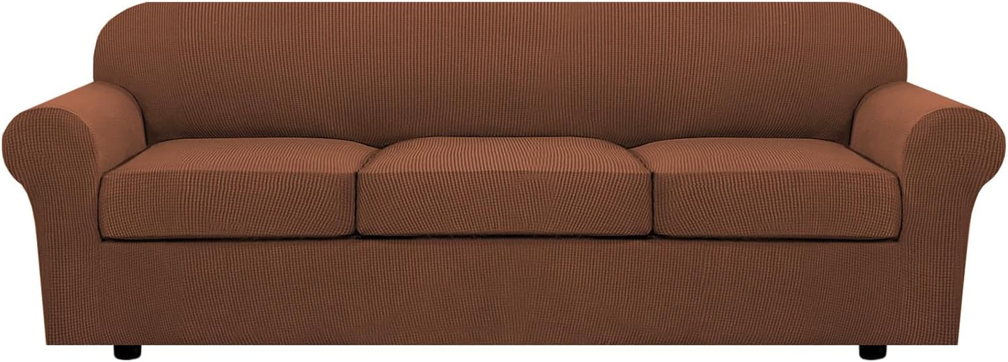 H.VERSAILTEX 4 Piece Stretch Sofa Covers for 3 Cushion Couch