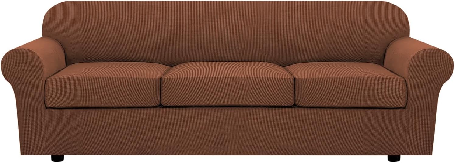 H.VERSAILTEX 4 Piece Stretch Sofa Covers for 3 Cushion Couch