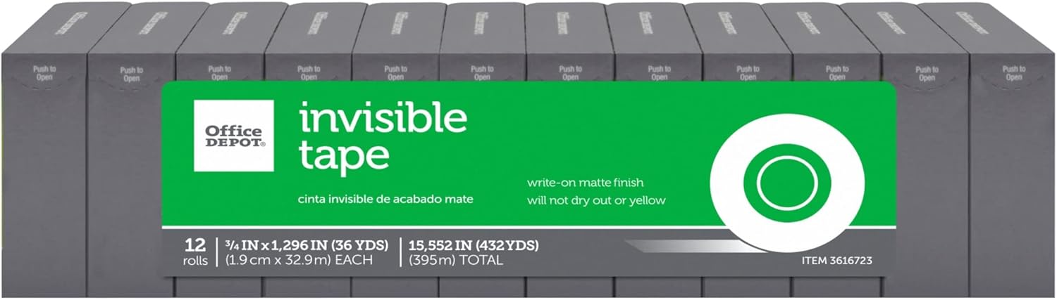 Invisible OfficeMax Tape - Pack of 12 for Endless Work Efficiency