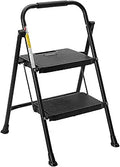 2 Step Ladder Lightweight Foldable Step Stool - Sturdy 500 lb Capacity