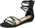 DREAM PAIRS Women's Strappy Flat Sandals for Trendy Summer Fashion