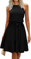 Newshows Womens 2025 Summer Halter Dress with Pockets - Flattering Fit