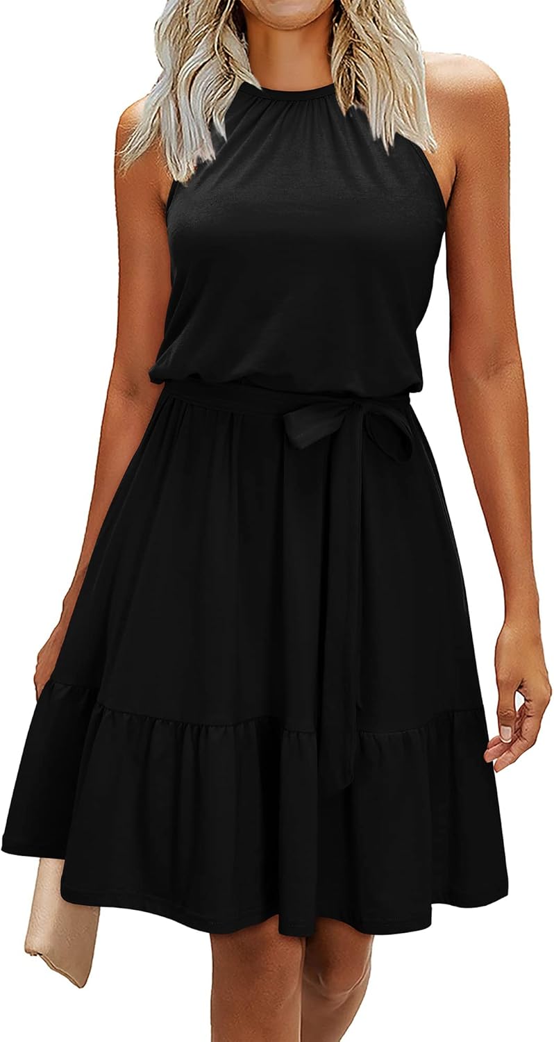Newshows Womens Summer Dress Halter Wedding Guest Casual Outfits
