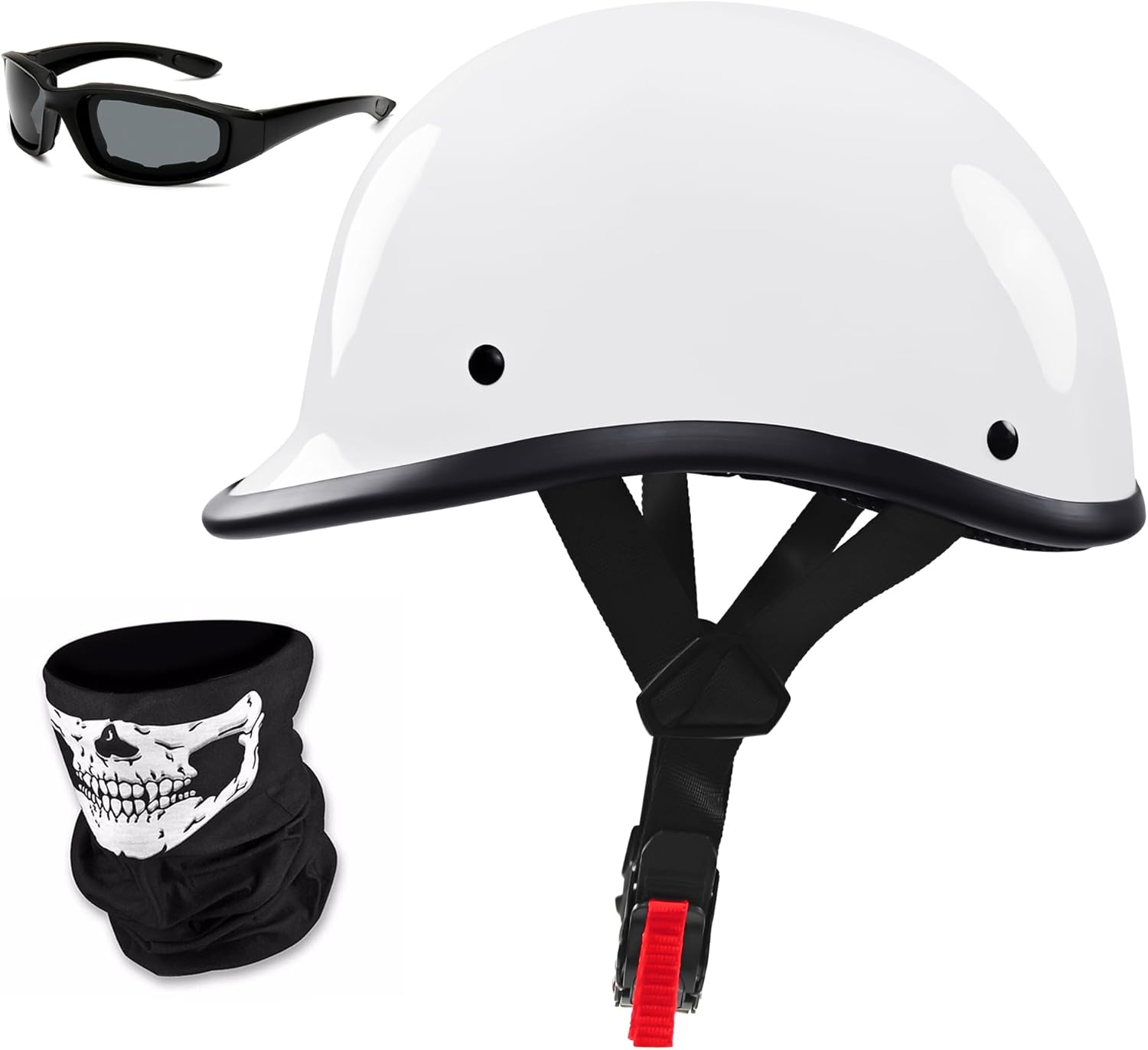 Motorcycle Half Helmet DOT Approved Vintage Shell for Cruisers
