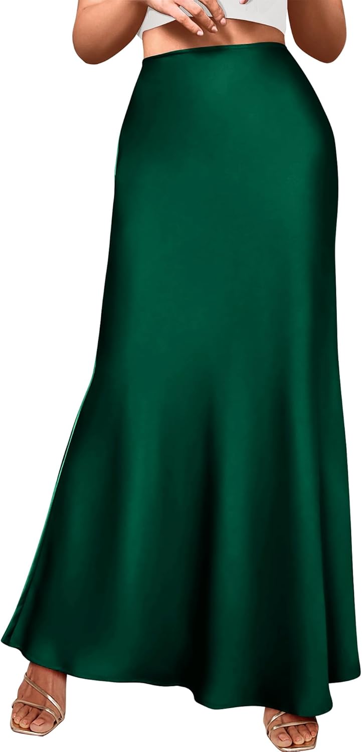 BTFBM Womens Fall Skirts High Waisted Mermaid Maxi Skirt