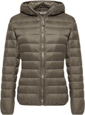 Women's Packable Short Down Jacket - Ultra Lightweight Hooded