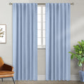 BGment Rod Pocket and Back Tab Blackout Curtains - Spa Blue Darkening