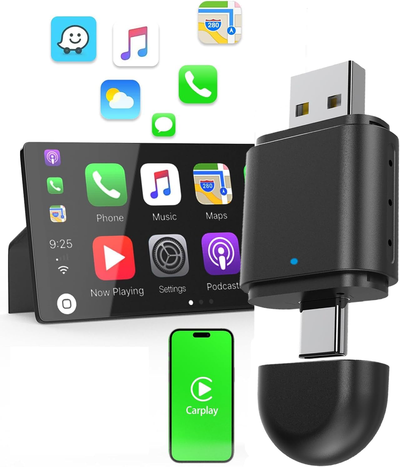 Wireless CarPlay Adapter for iPhone & Android - Auto-Connect Tech!