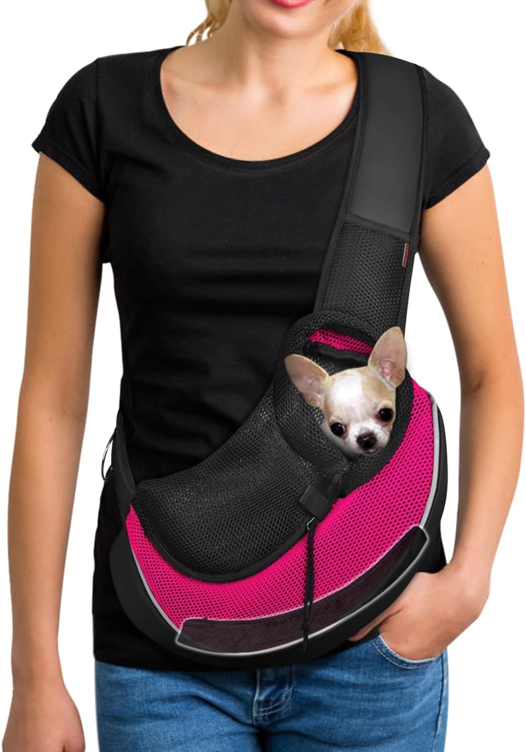 YUDODO Pet Sling Carrier for Small Dogs & Cats - Hands-Free Comfort