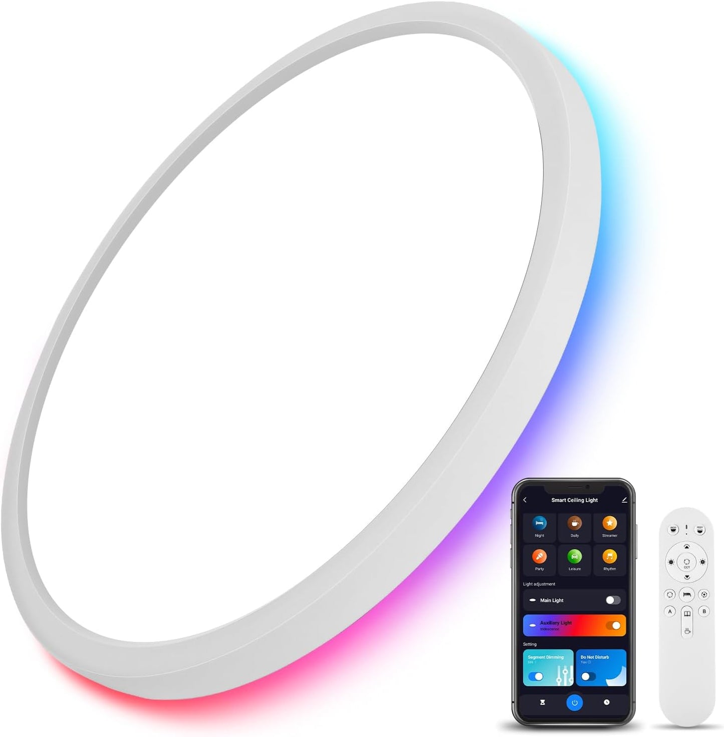 Smart RGB LED Ceiling Light with Remote for Home Lighting