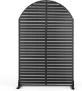 Metal Privacy Screen with Stand 72in H 47in W - Louvered Outdoor Panel
