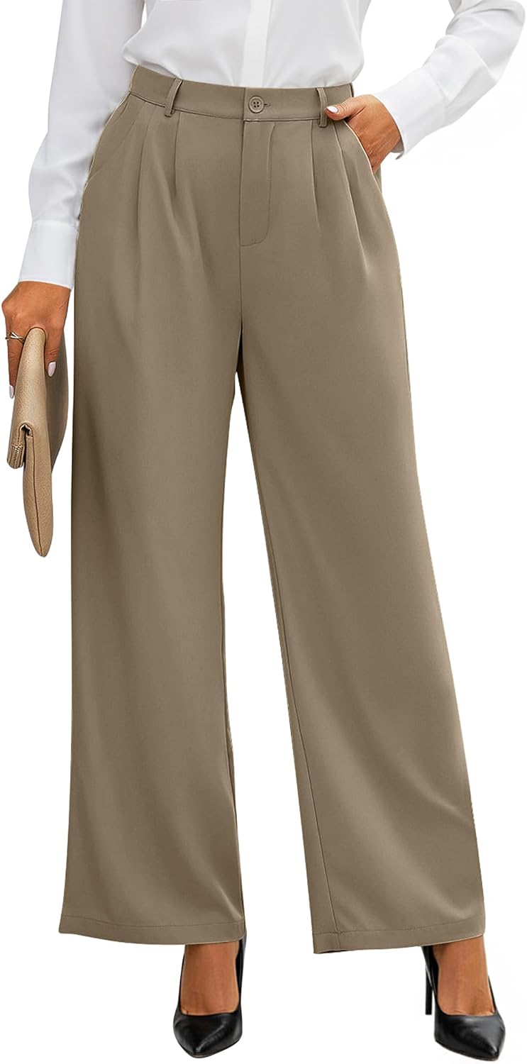 GRAPENT Wide Leg Pants for Women High Waisted Dressy Trousers