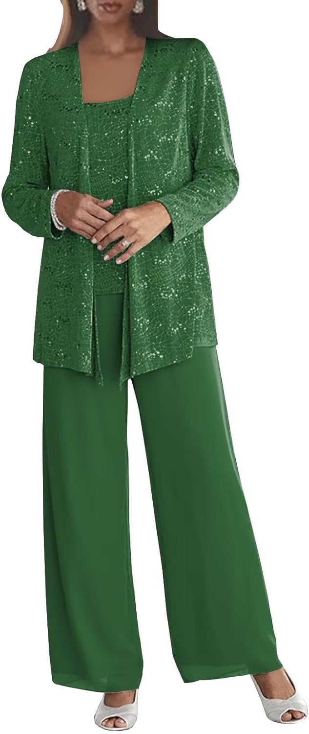 Chiffon Mother of The Bride Pant Suits for Elegant Weddings
