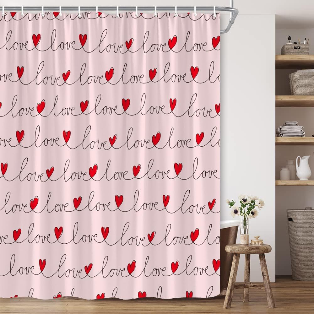Romantic Red Heart Shower Curtain - BCNEW