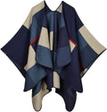 Reversible Women's Plaid Sweater Poncho Cape for All Occasions