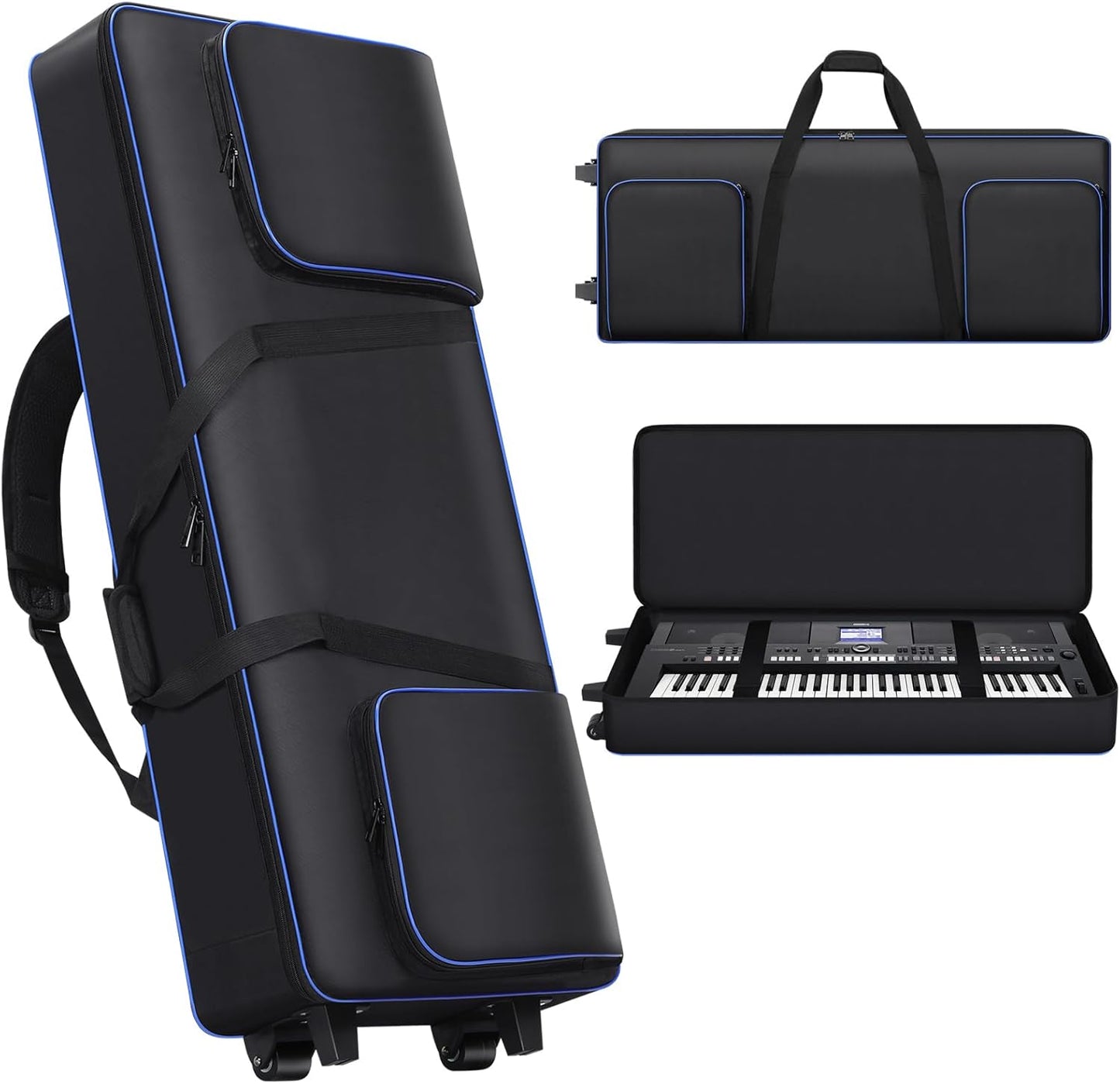 Portable Padded Keyboard Case with Wheels