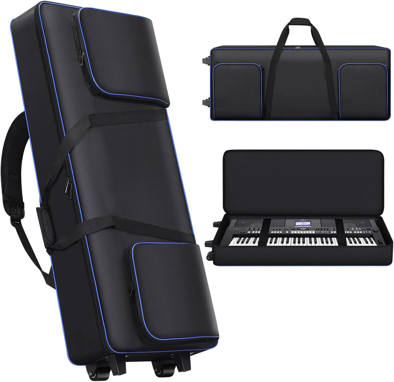Portable Padded Keyboard Case with Wheels