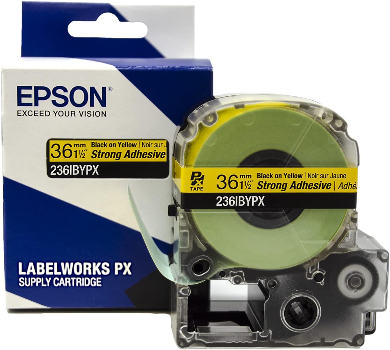 Epson LABELWORKS 236IBYPX Genuine PET Tape Cartridge for Labeling