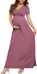 Maternity Maxi Dress Women Casual Wrap Long - Soft, Stretchy Comfort