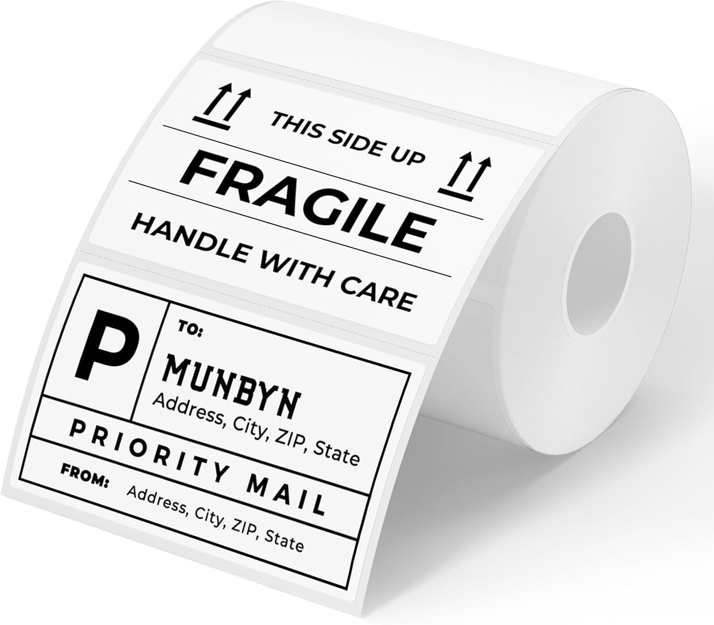 MUNBYN White Thermal Labels: 3x2 Inch, 500 Sheets - Perfect for Price, Barcode & Mailing