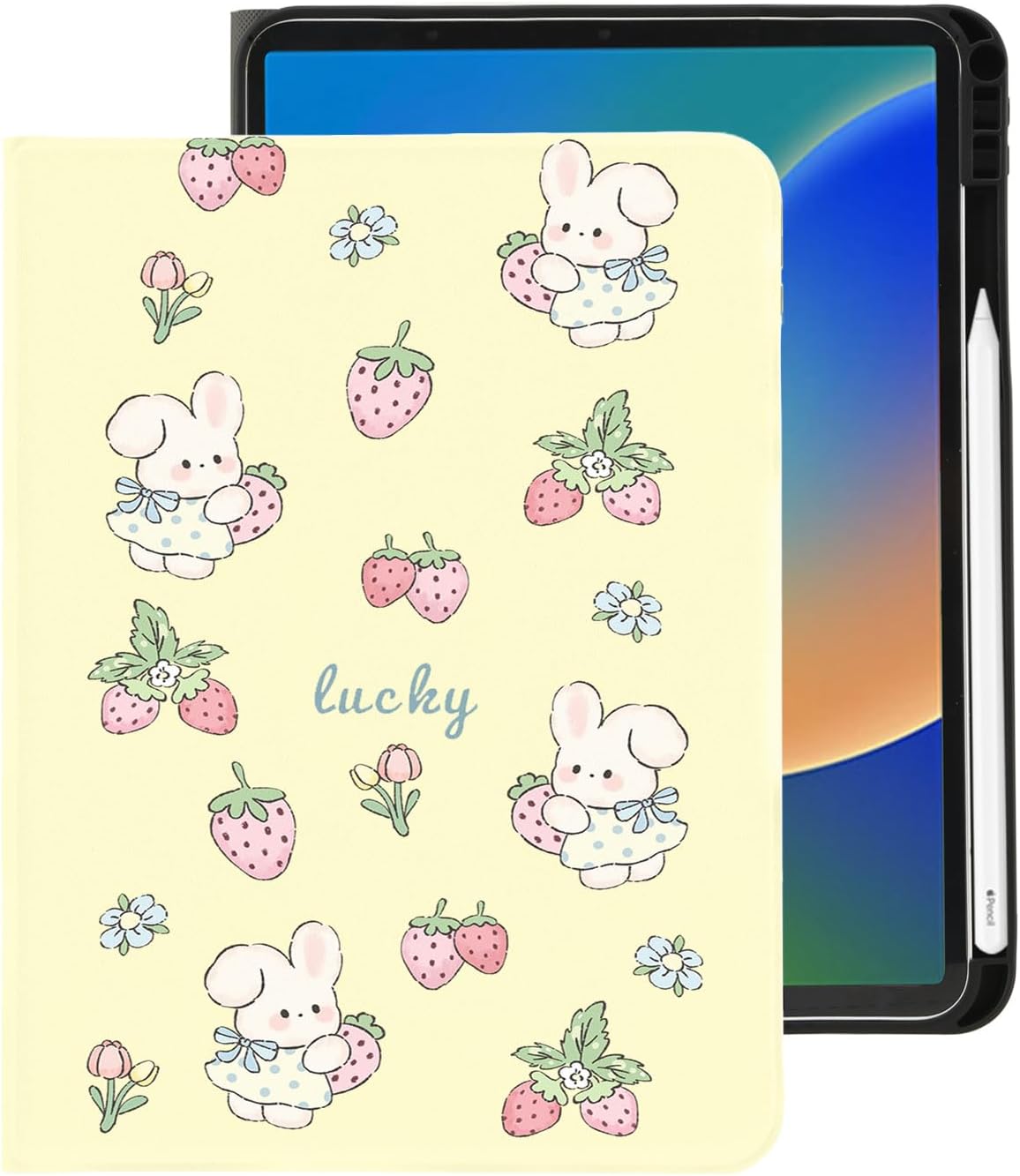 Cute Kawaii Bunny Strawberry iPad Pro 11 Inch Case with Holder