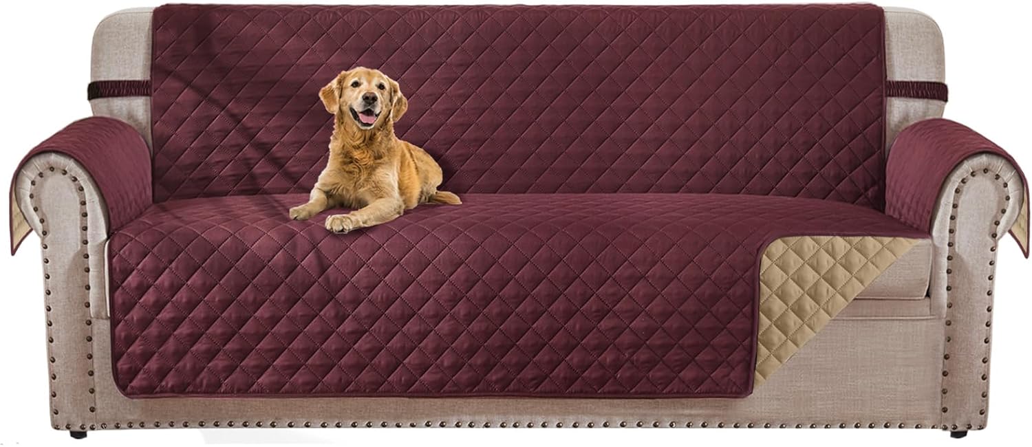 Reversible 3 Cushion Couch Cover for Dogs - Water Resistant Protector