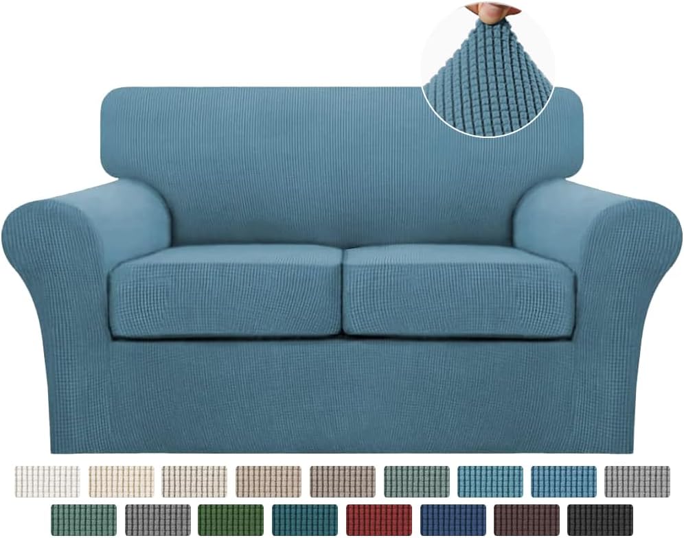 Turquoize 3 Piece Sofa Covers for 2 Cushion Couch Slipcover
