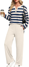 Lounge Sets for Women 2 Piece V Neck Button Matching (Style BFNF)