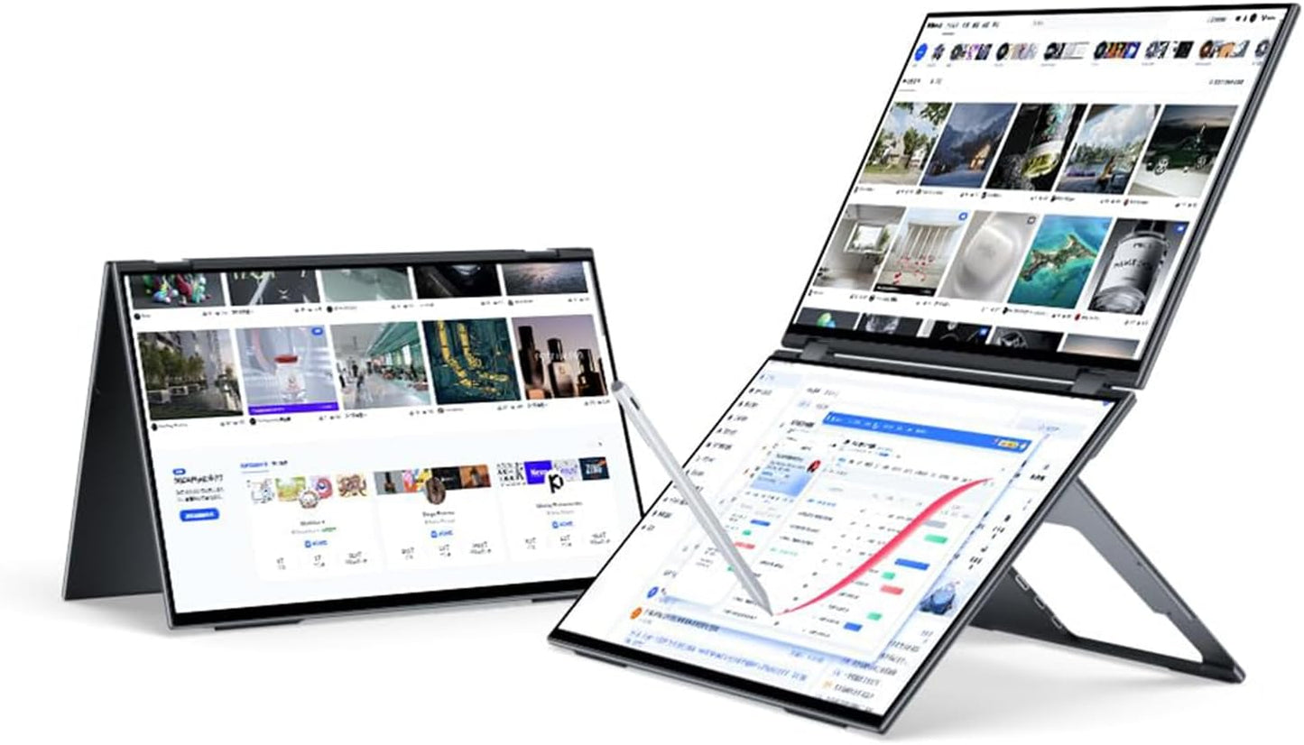 EHOMEWEI Dual Stacked Monitor 16in 2 Laptop Expansion Screens