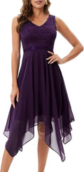 Lace Cocktail Party Dress Handkerchief Hem - Flattering